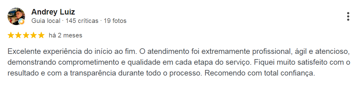 Avaliação de paciente da Plenah Clinic no Google